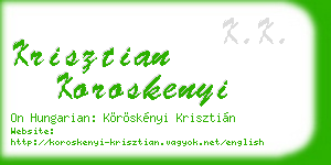 krisztian koroskenyi business card